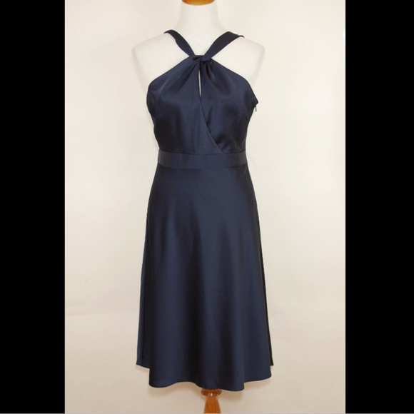 navy blue mid calf dress